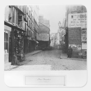 Sticker Carré Rue Descartes, de la rue Mouffetard, Paris