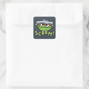 Sticker Carré Rue Sésame Oscar the Grouch Scram!