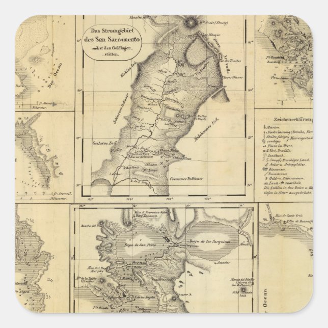 Sticker Carré Ruée vers l'or en Californie (Devant)