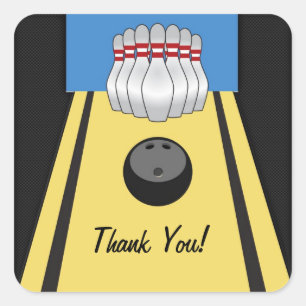 Sticker Carré Ruelle de bowling, goupilles, boule