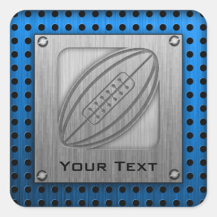 Sticker Carré Rugby à look métal brossé
