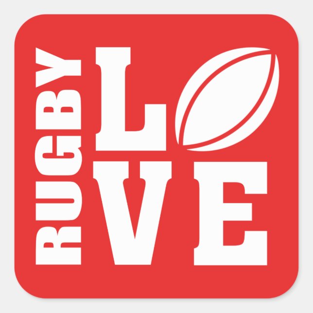 Sticker Carré Rugby Love (Devant)