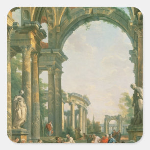 Sticker Carré Ruines classiques, 18ème siècle