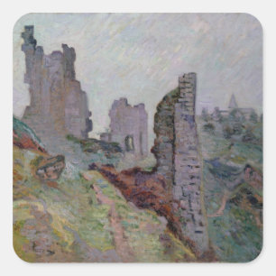 Sticker Carré Ruines dans le brouillard à Crozant, 1894 (huile s