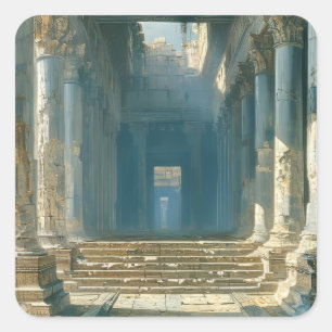 Sticker Carré Ruines des temples grecs antiques