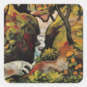 Sticker Carré Ruisseau forestier par August Macke Expressionisme