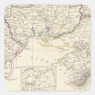 Sticker Carré Russie en Europe Partie VIII avec la carte index