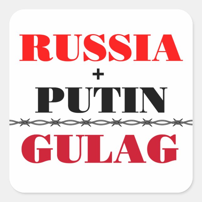 Sticker Carré Russie et Poutine (Devant)