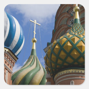 Sticker Carré Russie, Moscou, Place Rouge. Cathédrale Saint-Basi