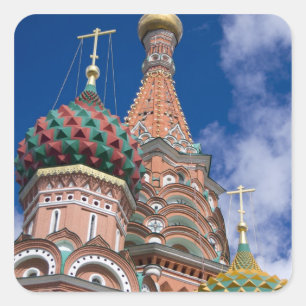 Sticker Carré Russie, Moscou, place Rouge. St-Basile 5