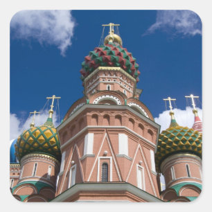 Sticker Carré Russie, Moscou, place Rouge. St. Basil's 2