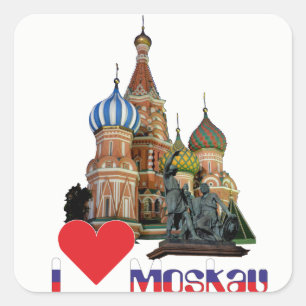 Sticker Carré Russie - Russia Moscou