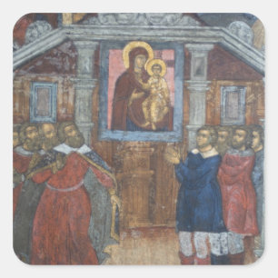 Sticker Carré Russie, Yaroslavl, fresque dans la cathédrale de S