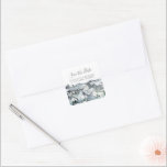 Sticker Carré Rustic Mountain Watercolor Photo Enregistrer la da<br><div class="desc">Aquarelle Rustique Mountain Enregistrer la date Sticker Carré classique</div>