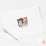 Sticker Carré Rustic Mountain Watercolor Photo Enregistrer la da<br><div class="desc">Rustic Mountain Watercolor Photo Enregistrer l'Autocollant Carré Date</div>
