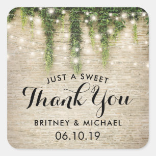 Sticker Carré Rustique Château de Pierre Église String Mariage