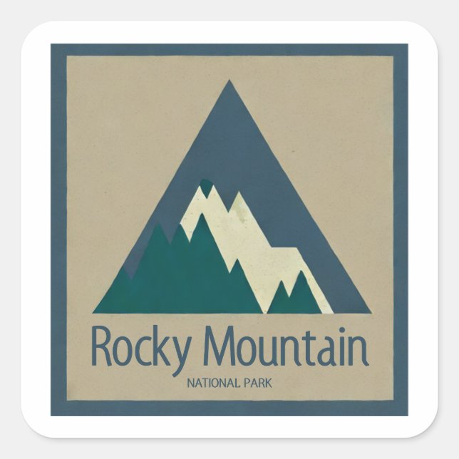 Sticker Carré Rustique du parc national de Rocky Mountain (Devant)