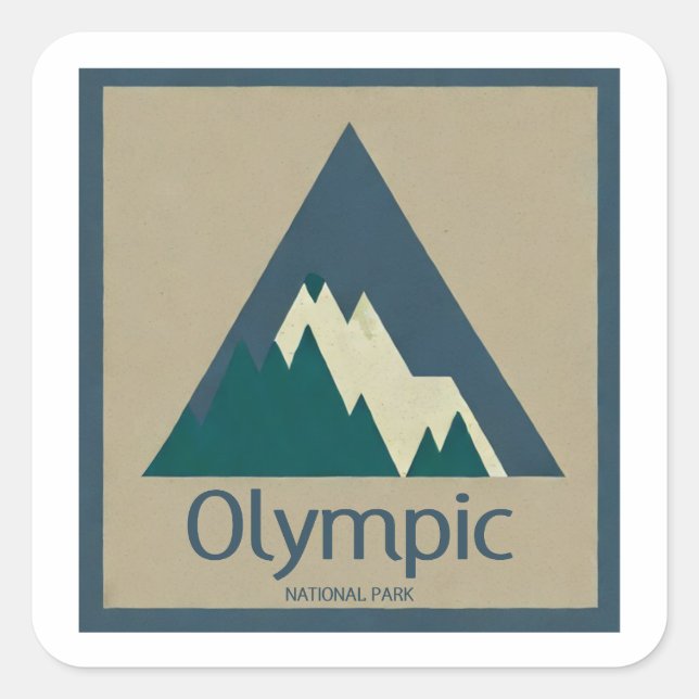 Sticker Carré Rustique du parc national Olympique (Devant)