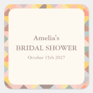 Sticker Carré Rustique Earthy Fall Neutrals Fête des mariées per