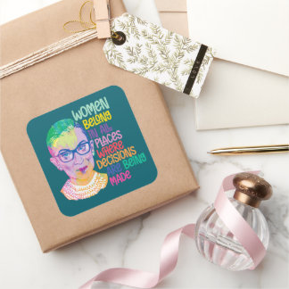 Sticker Carré Ruth Bader Ginsburg Femmes Dans Tous Les Endroits