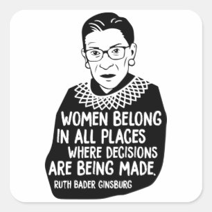 Sticker Carré Ruth Bader Ginsburg RBG