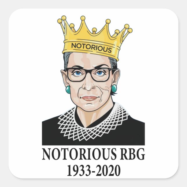 Sticker Carré Ruth célèbre, RBG célèbre, Ruth Bader Ginsburg (Devant)