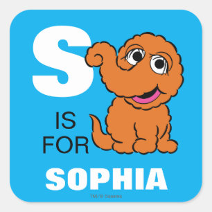Sticker Carré S est pour Snuffleupagus   Ajoutez votre nom
