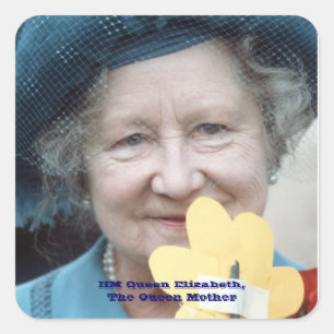 Sticker Carré Sa Majesté la reine Elizabeth, la reine mère 1984