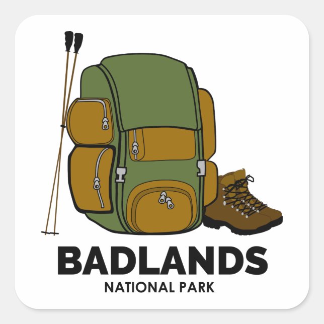 Sticker Carré Sac à dos du parc national Badlands (Devant)