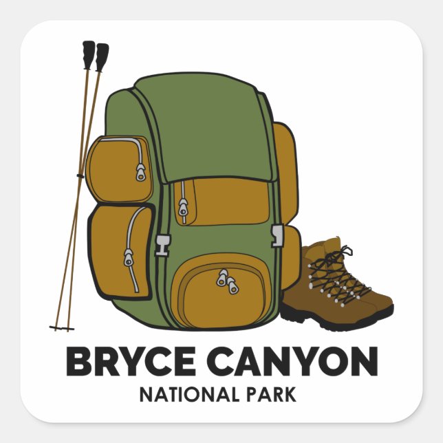 Sticker Carré Sac à dos du parc national Bryce Canyon (Devant)