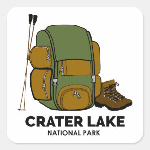 Sticker Carré Sac à dos du parc national Crater Lake
