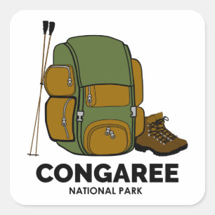 Sticker Carré Sac à dos du parc national de Congaree