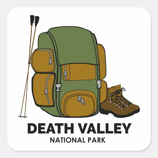 Sticker Carré Sac à dos du parc national de Death Valley (Devant)