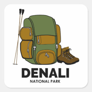 Sticker Carré Sac à dos du parc national de Denali