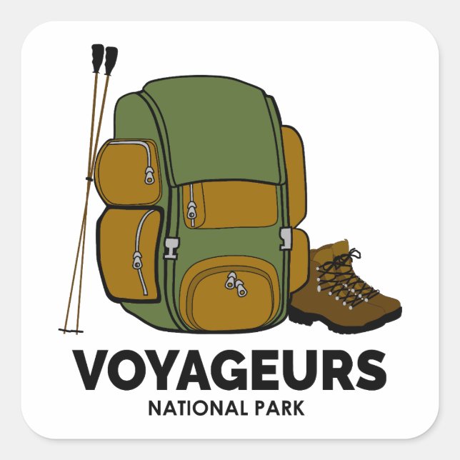 Sticker Carré Sac à dos du parc national des Voyageurs (Devant)