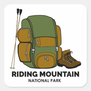 Sticker Carré Sac à dos du parc national du Mont-Riding