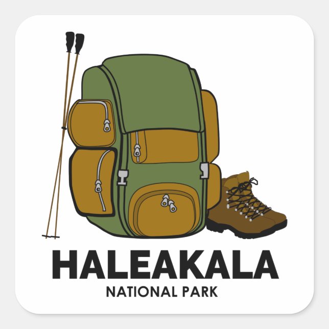 Sticker Carré Sac à dos du parc national Haleakala (Devant)
