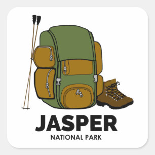 Sticker Carré Sac à dos du parc national Jasper