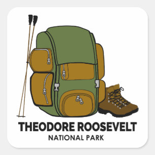 Sticker Carré Sac à dos du parc national Theodore Roosevelt