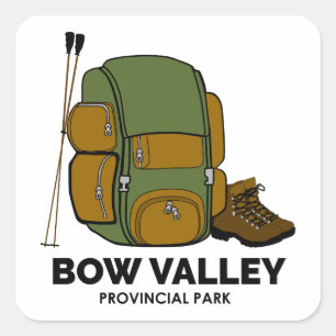 Sticker Carré Sac à dos du parc provincial Bow Valley