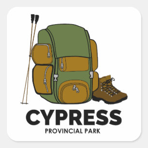 Sticker Carré Sac à dos du parc provincial Cypress