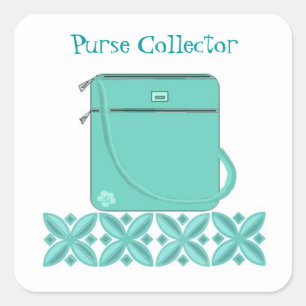 Sticker Carré Sac à main Aqua avec citation mignonne