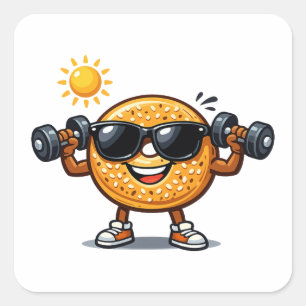 Sticker Carré Sac Bicep Bagel