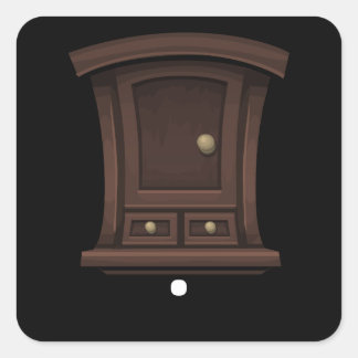 Sticker Carré Sac brillant meuble murale armoire en bois foncé c