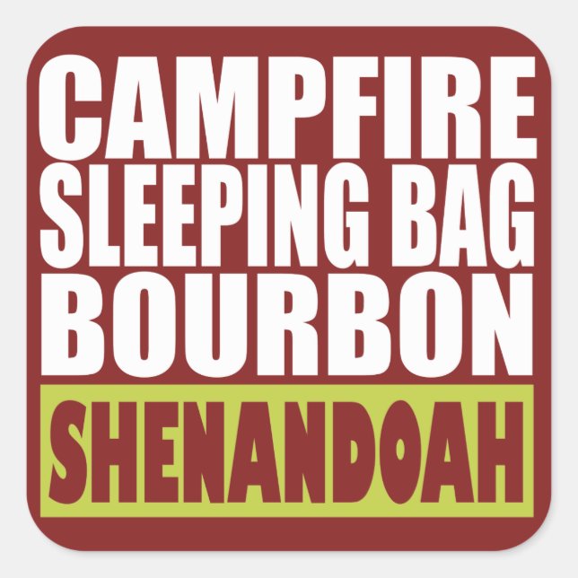 Sticker Carré Sac couché de feu de camp Bourbon Shenandoah (Devant)