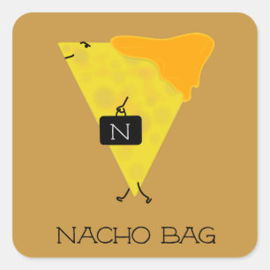 Sticker Carré Sac NACHO Tortilla Chip avec fromage Toy un sac