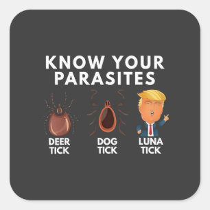 Sticker Carré Sachez que vous êtes des parasites Anti-Trump Humo