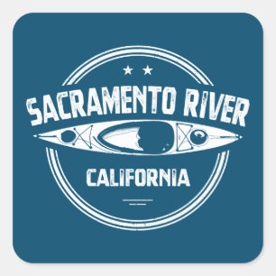 Sticker Carré Sacramento River California Kayak
