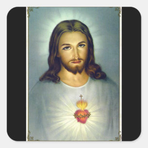 Sticker Carré Sacré Coeur Jésus Christ Enveloppe stationnaire
