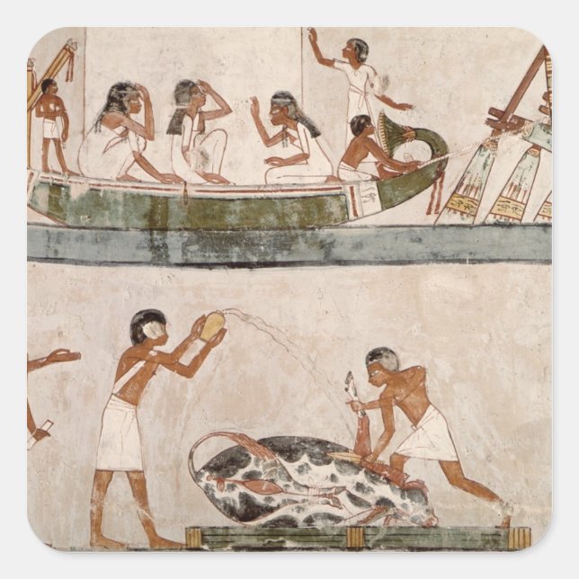 Sticker Carré Sacrifice et purification d'un taureau (Devant)